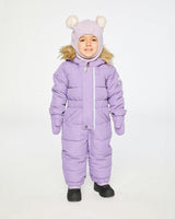 Baby Original One Piece Puffy Snowsuit With Removable Mittens And Boots Violet