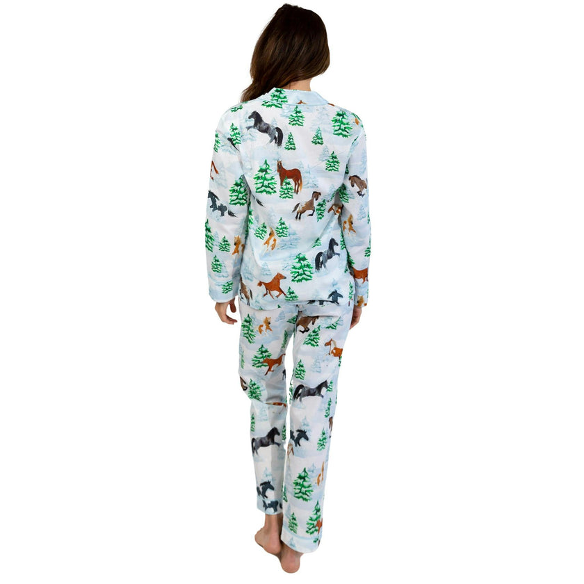 Women's Skydog Wild & Free Long PJ Set - Organic Cotton Poplin