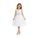 White Elarisse Floral Waist Dress