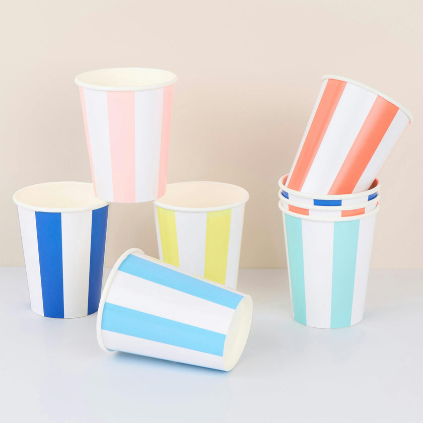 Beach Striped Cups