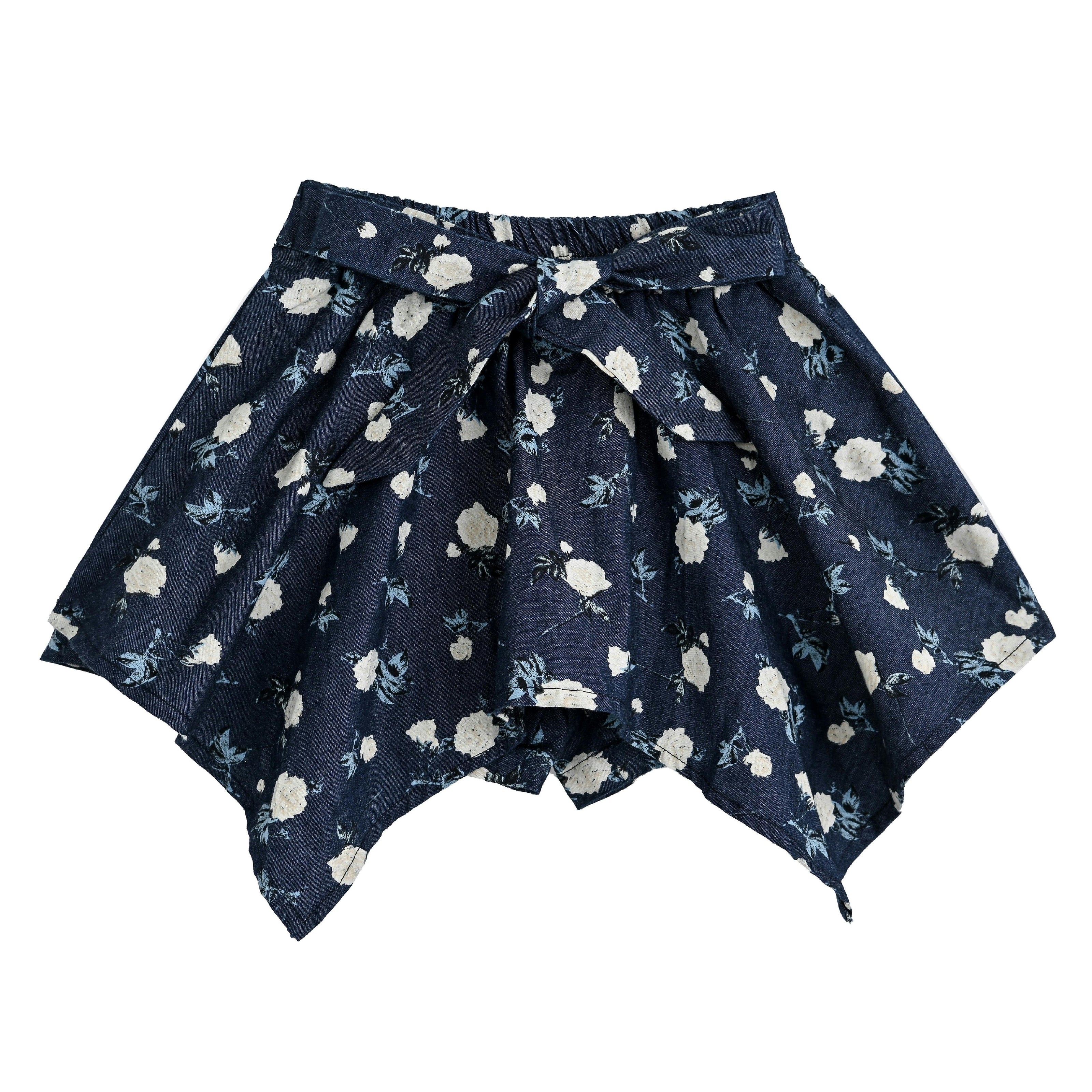 Navy Floral Bow Short Set