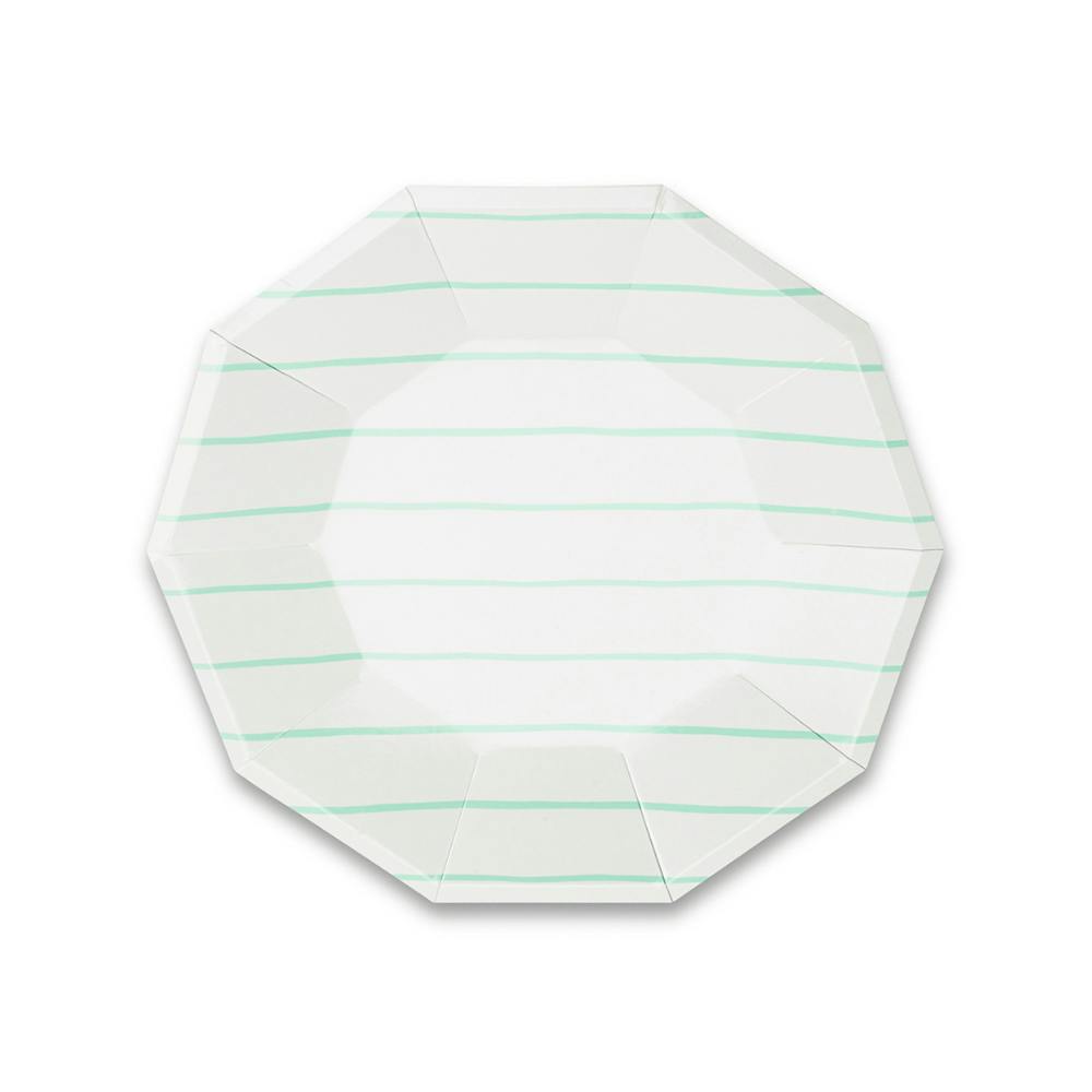 Mint Frenchie Striped Small Plates