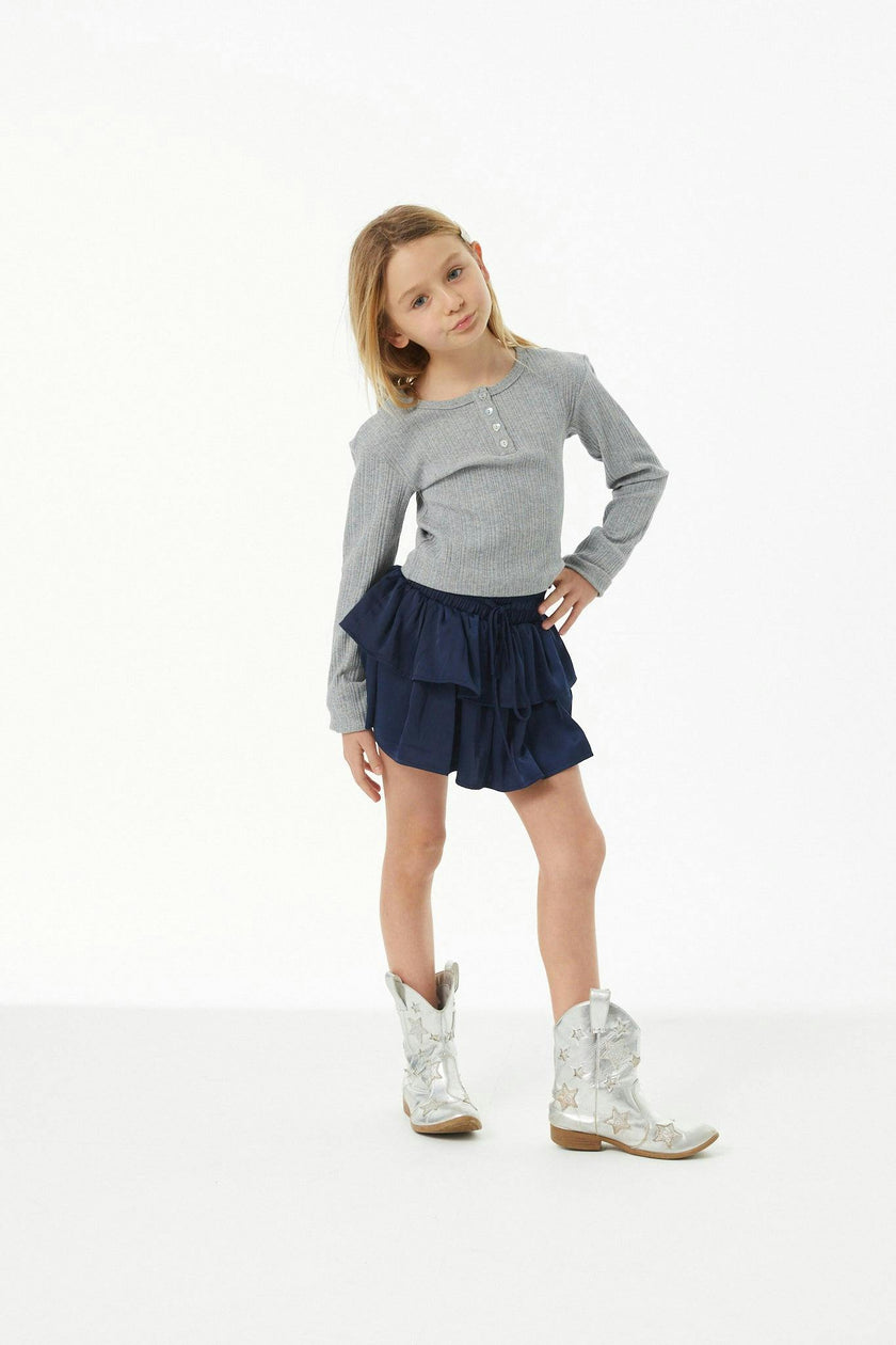 Savi Grey Lightweight Ribbed Henley