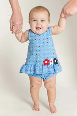 Printed Knit Romper With Flowers