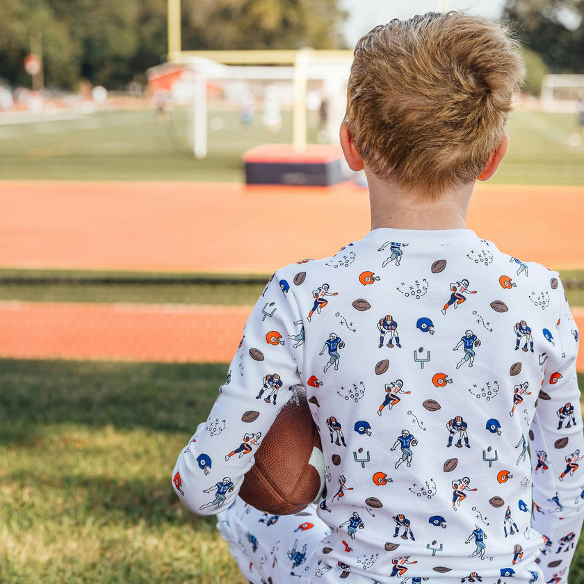 The Organic Long Sleeve Pajama Set [Football]