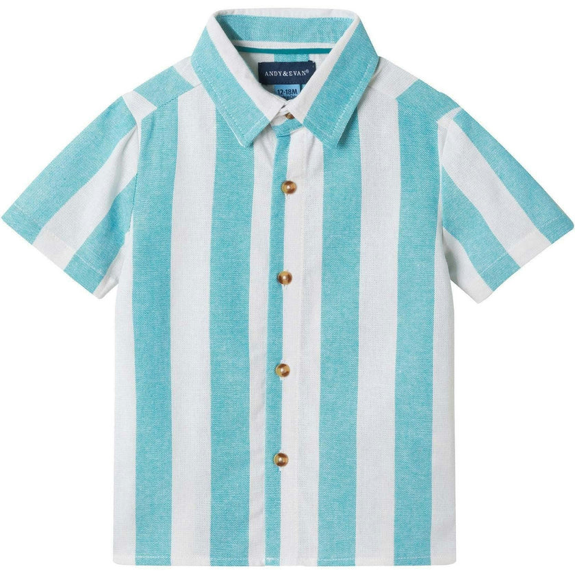 Infant Boys Airy Oxford Set | Green Stripe