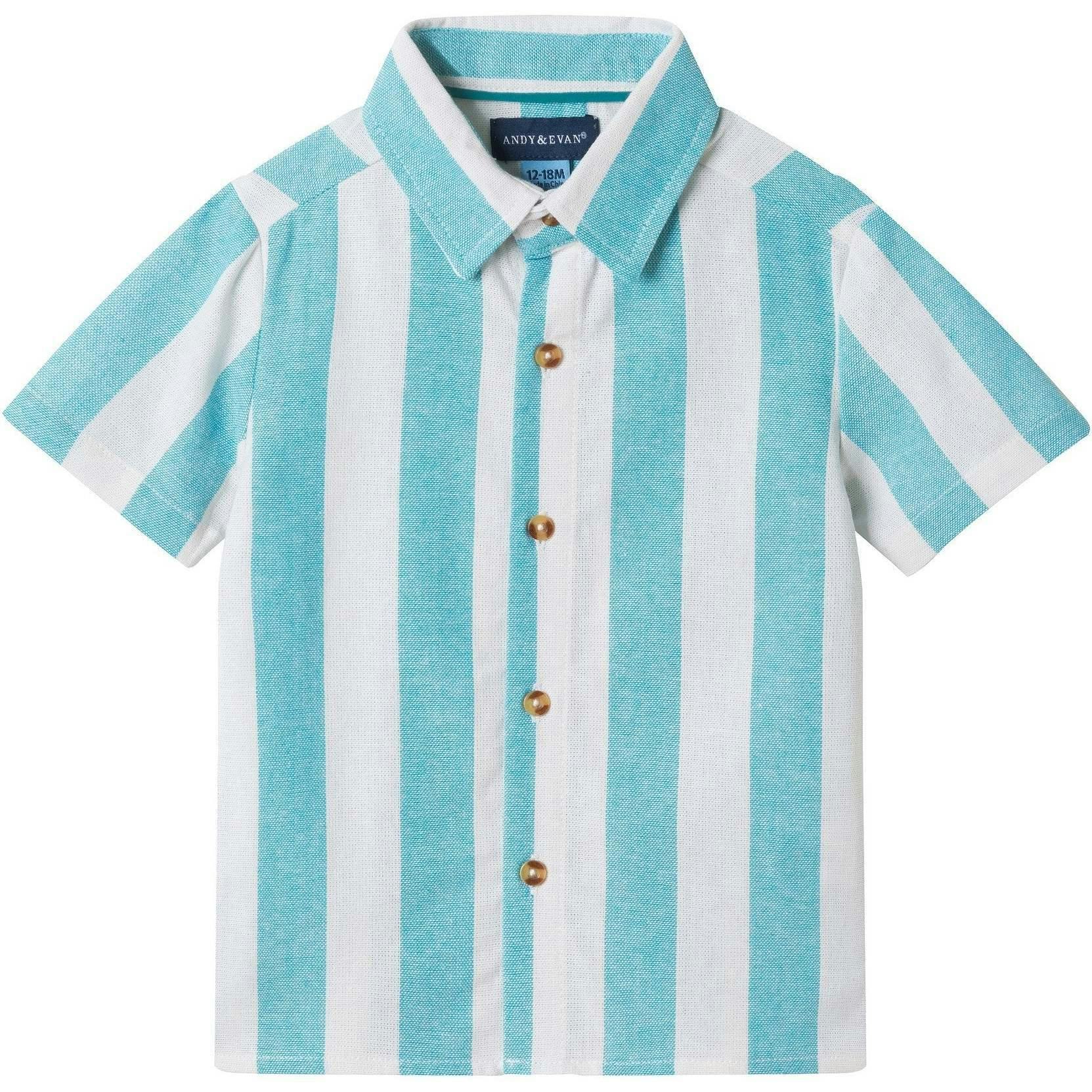 Infant Boys Airy Oxford Set | Green Stripe