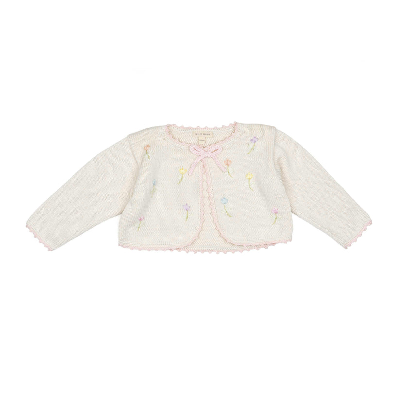 Embroidered Bolero in Pink/Natural