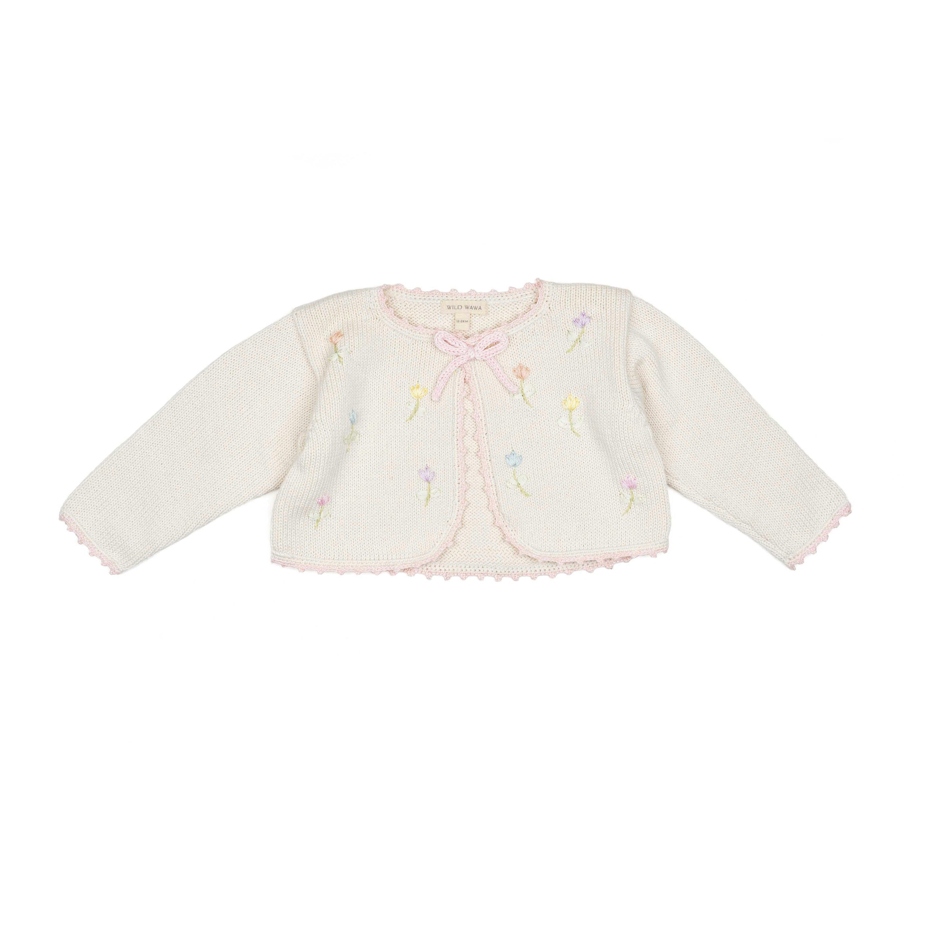 Embroidered Bolero in Pink/Natural