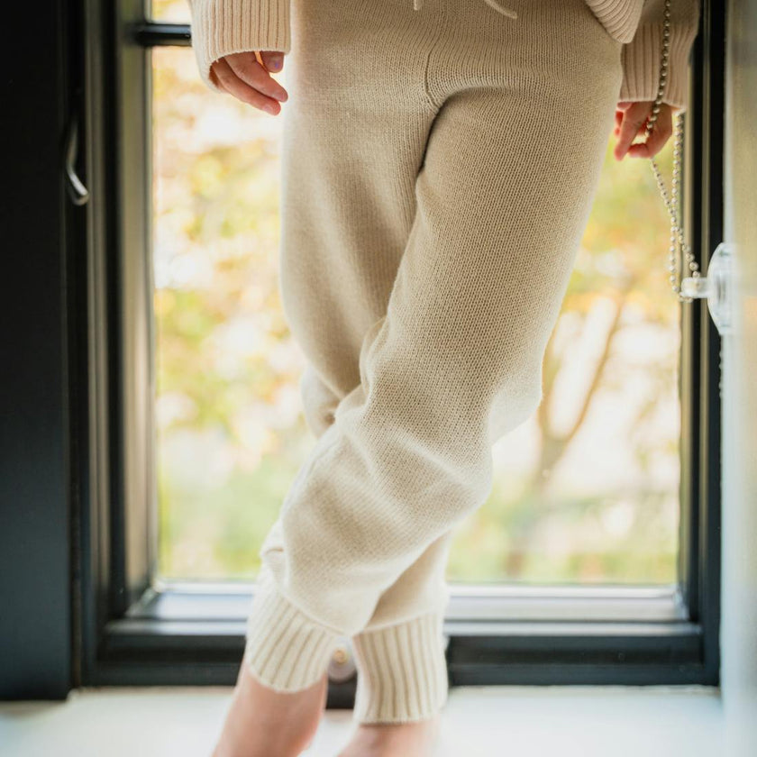 Pima Cotton Knit Jogger in Oatmeal