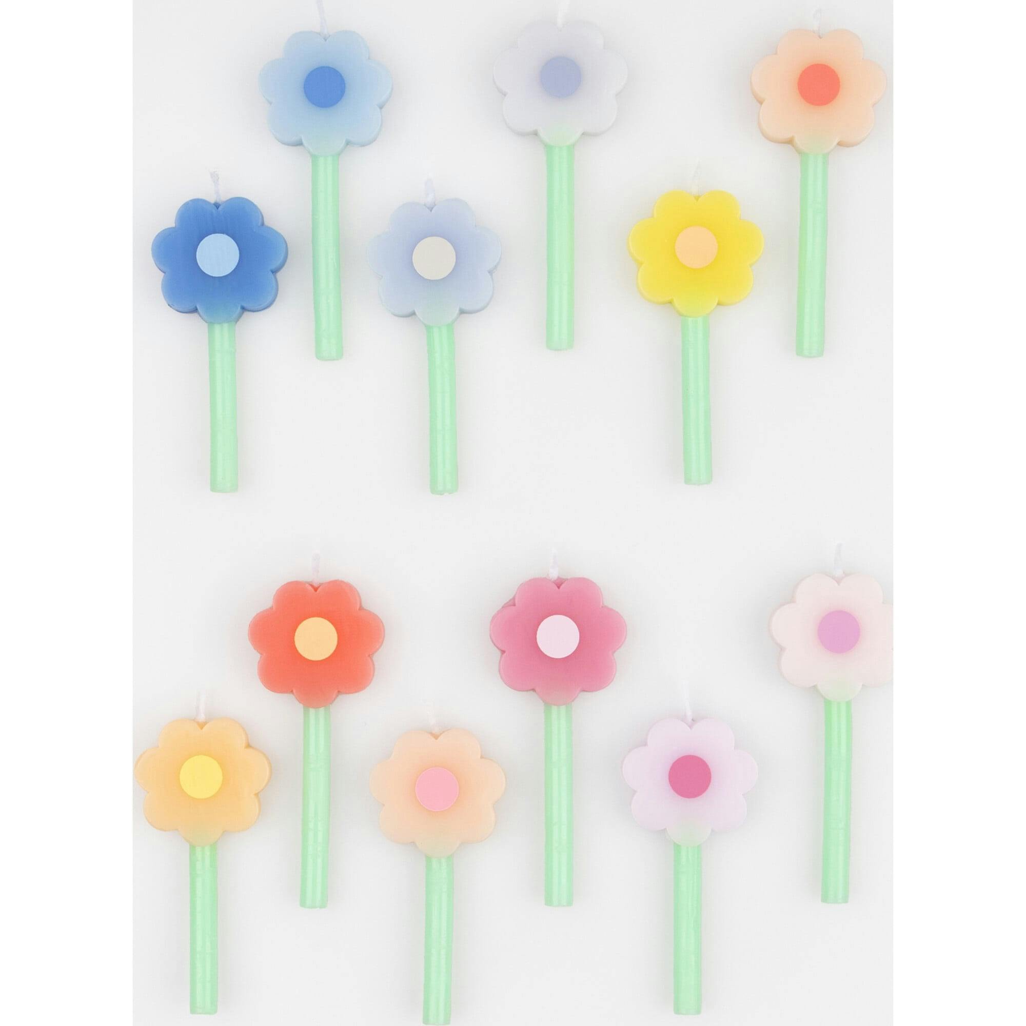 Rainbow Daisy Candles
