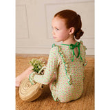 Annie Apple Print Raffia Round Beach Bag