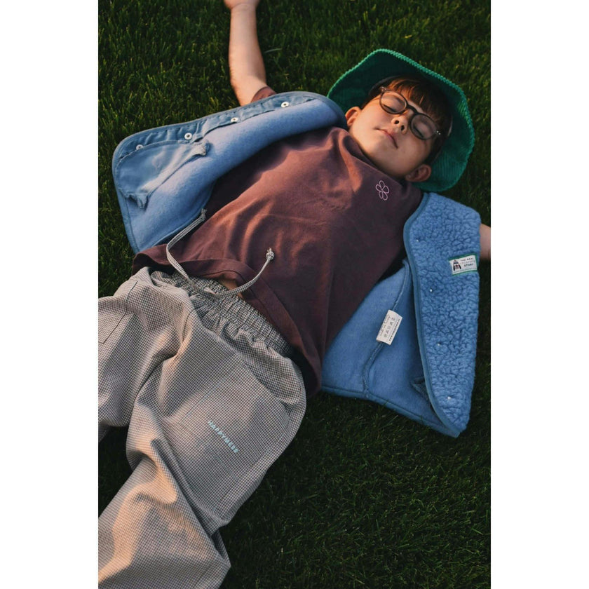 children's merino wool vest - ice blue