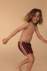 Maroon Mini Sporty Swim Trunk