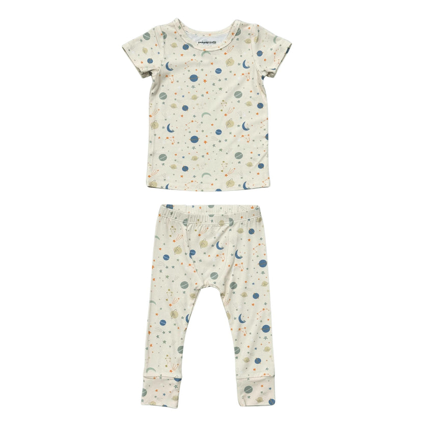 Boys Short Sleeve Lounge Set in Planets