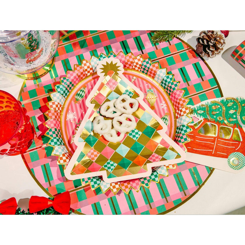 Gold Christmas Tree Dessert Plates (10 count)