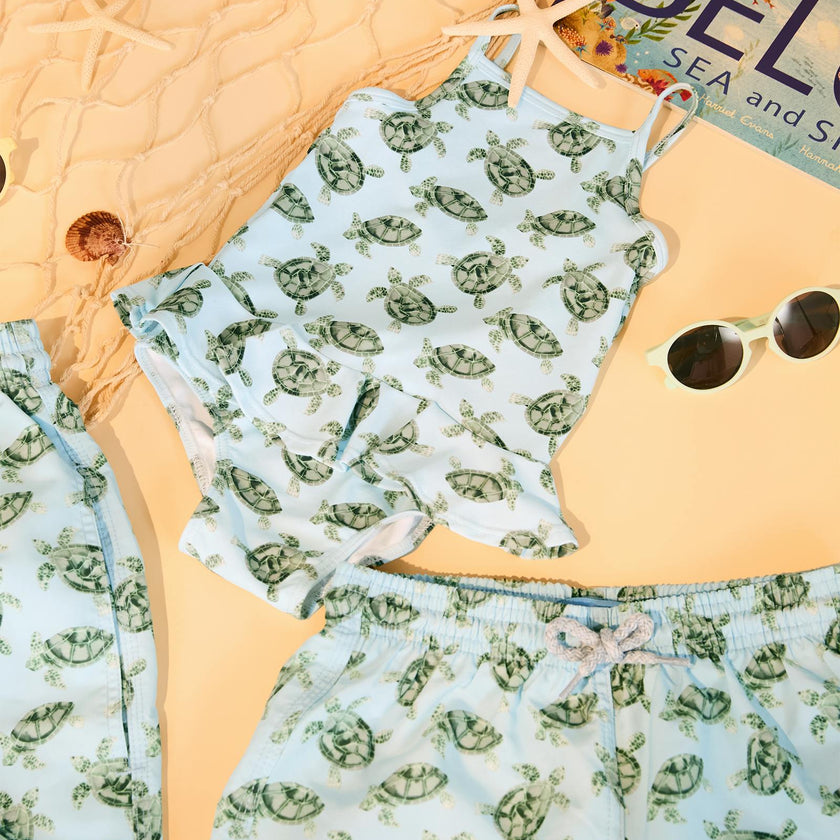 Peplum Swimsuit in Turtle