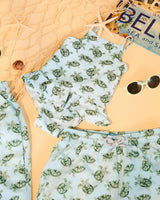 Peplum Swimsuit in Turtle