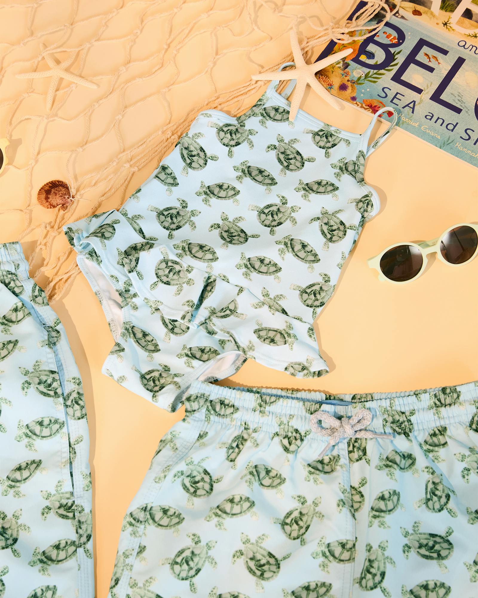 Peplum Swimsuit in Turtle