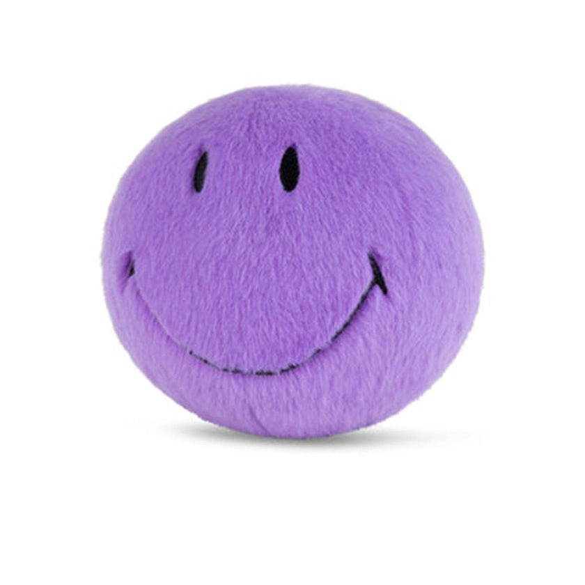 Plush Smiley Fuzzy Bright Purple 5"