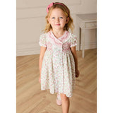 Alice Floral Double Breasted Hand Smocked Dress in Pink (12mths- 10yrs)