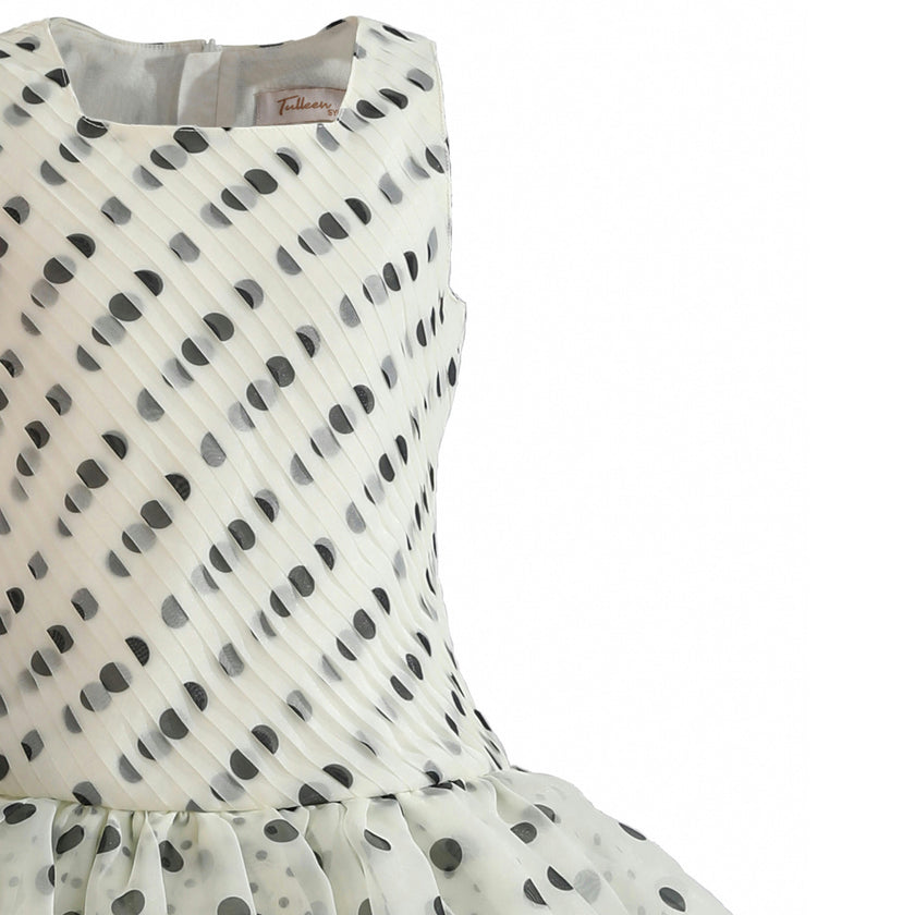 Beige Calivra Polka Dot Dress