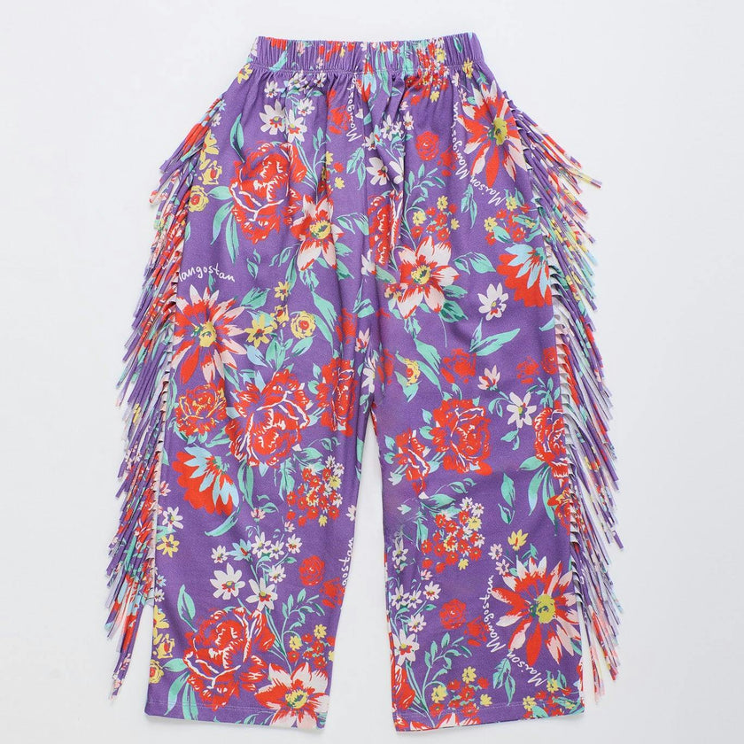 BEVERLY FRINGE PANTS DEEP LAVENDER