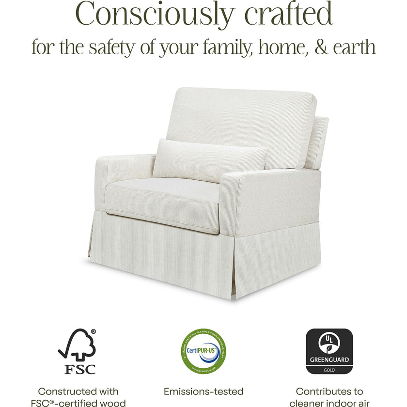 Crawford Performance Eco-Weave Pillowback Chair & a Half Comfort Swivel Glider