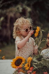 Original Round Sustainable Sunglasses | Bio-Based Bendable Polarized | Sunset Meadow