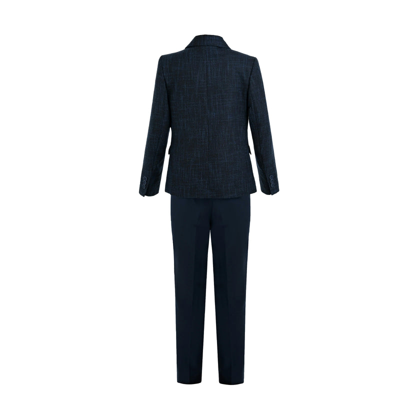 Blue Benjamin Textured Pattern Blazer Suit Set