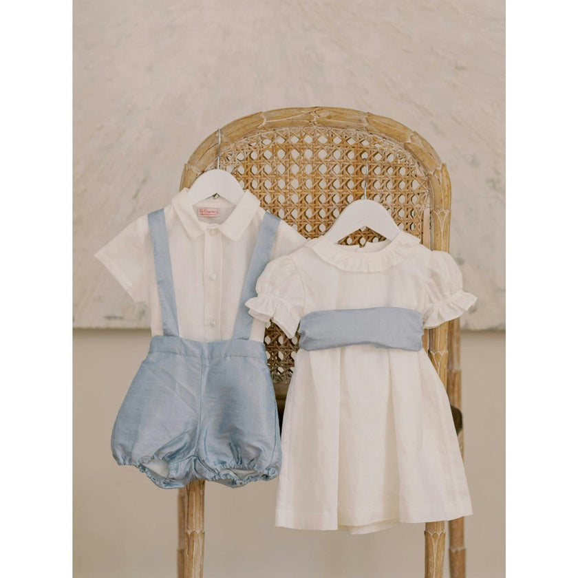 Vega Ceremony Baby Girl Set with Silk Sash