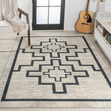 Ashkii Minimalist Medallion Machine-washable Area Rug