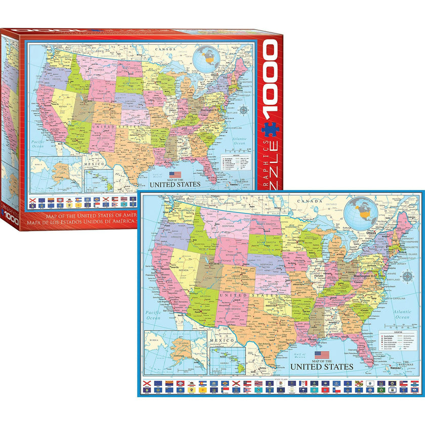 Map of the United States - 1000 pc Puzzle