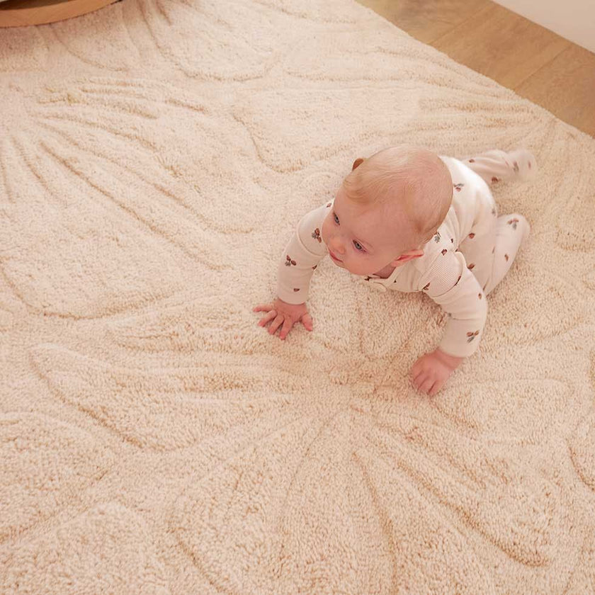 Floral Field Washable Wool Area Rug