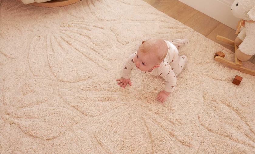Floral Field Washable Wool Area Rug