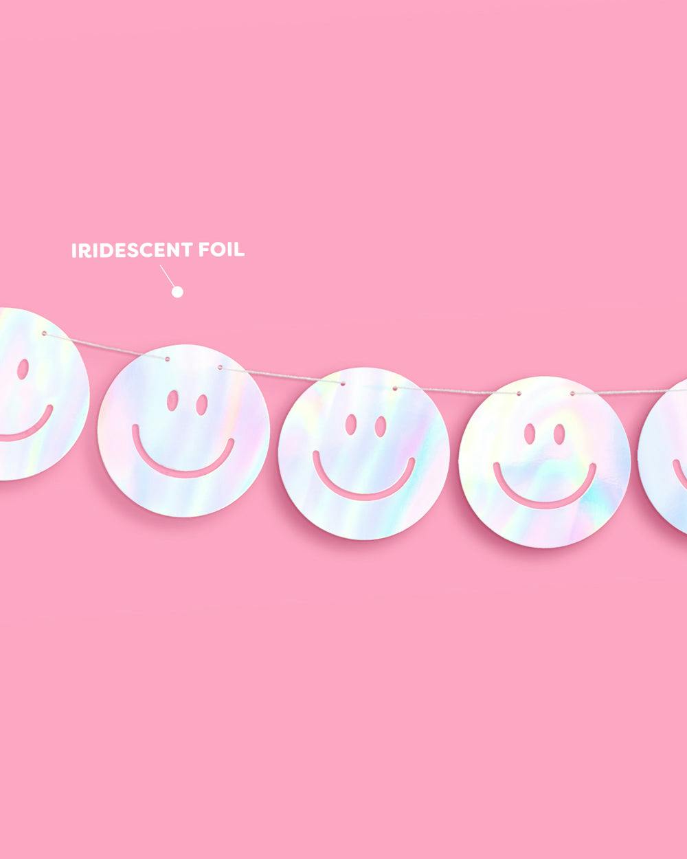 Smiley Banner - iridescent foil banner