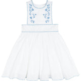 girls white embroidered pinafore dress