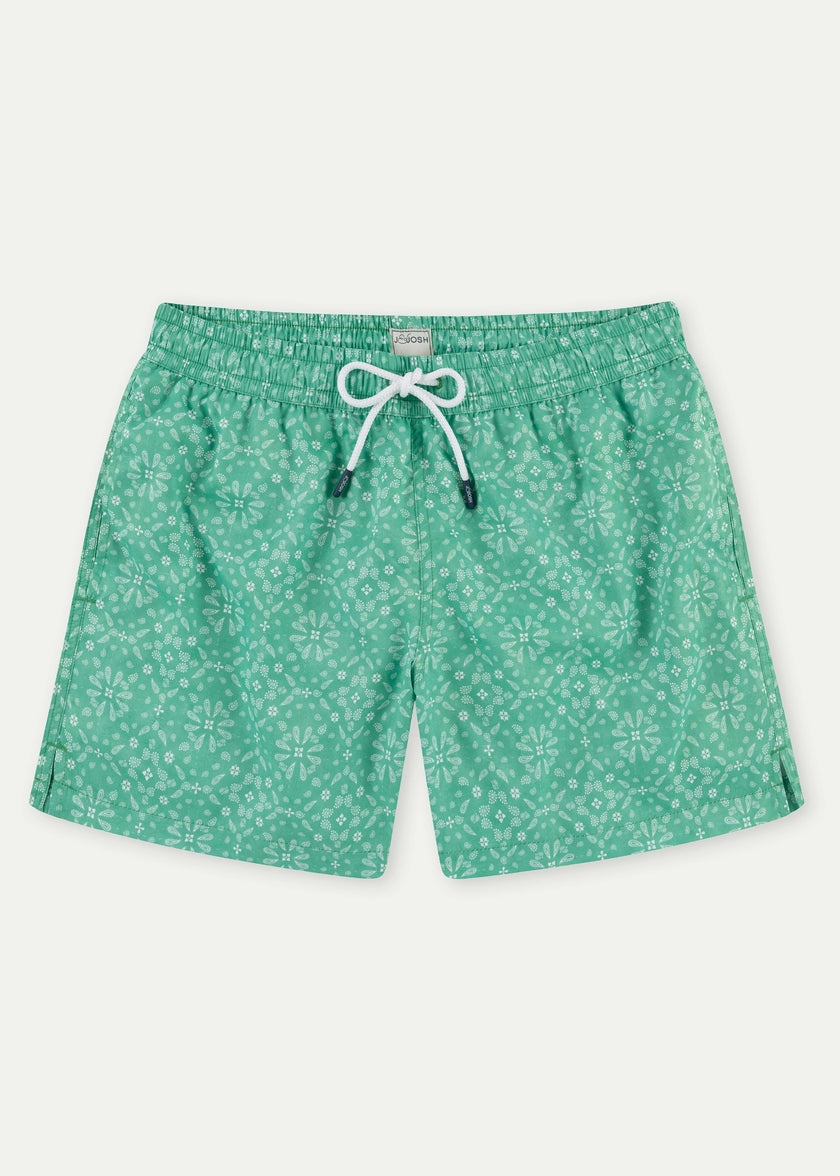 Mint Green Bandana Men's Swim Shorts