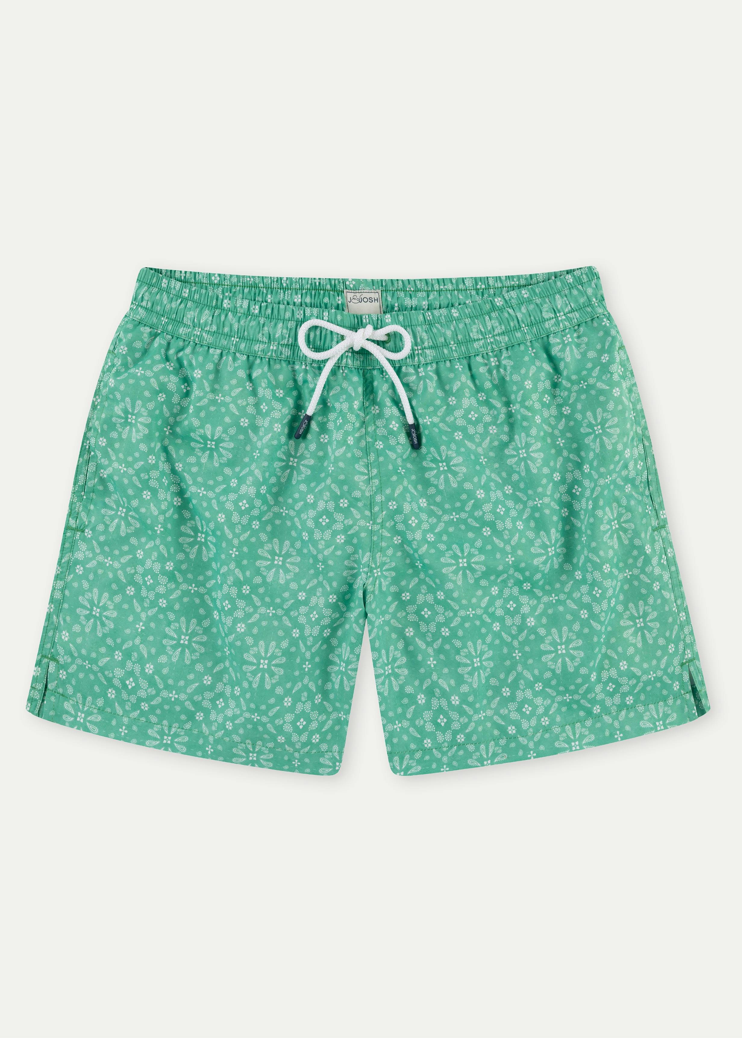 Mint Green Bandana Men's Swim Shorts