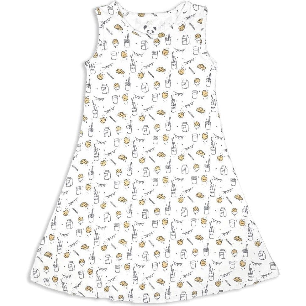 Milk & Cookies White Bamboo Girls' Sleeveless Dress