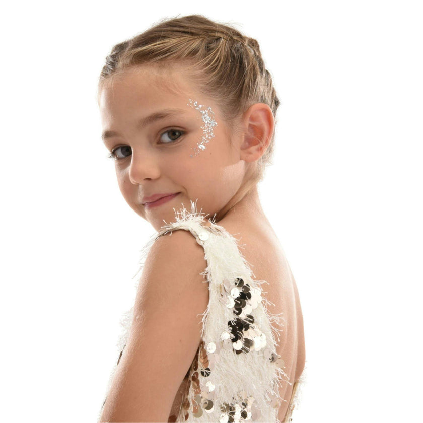 Beige Ashler Sequin Dress
