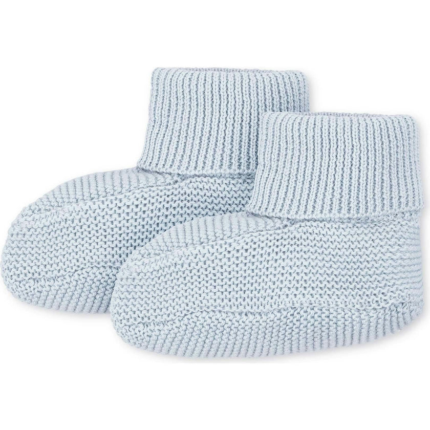 Organic Sweater Beanie and Bootie 2-Piece Set, Blue