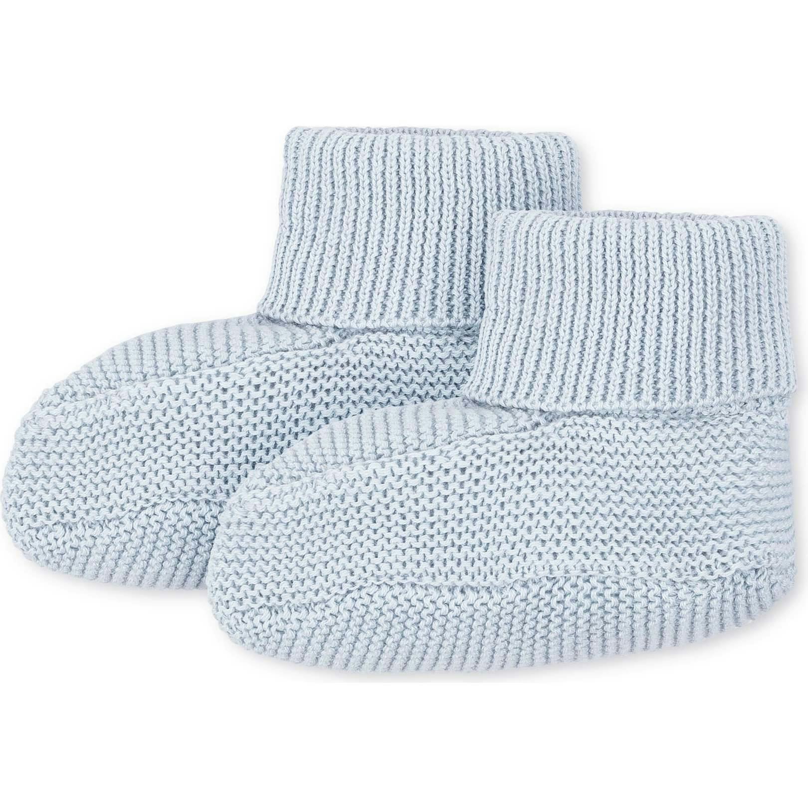Organic Sweater Beanie and Bootie 2-Piece Set, Blue