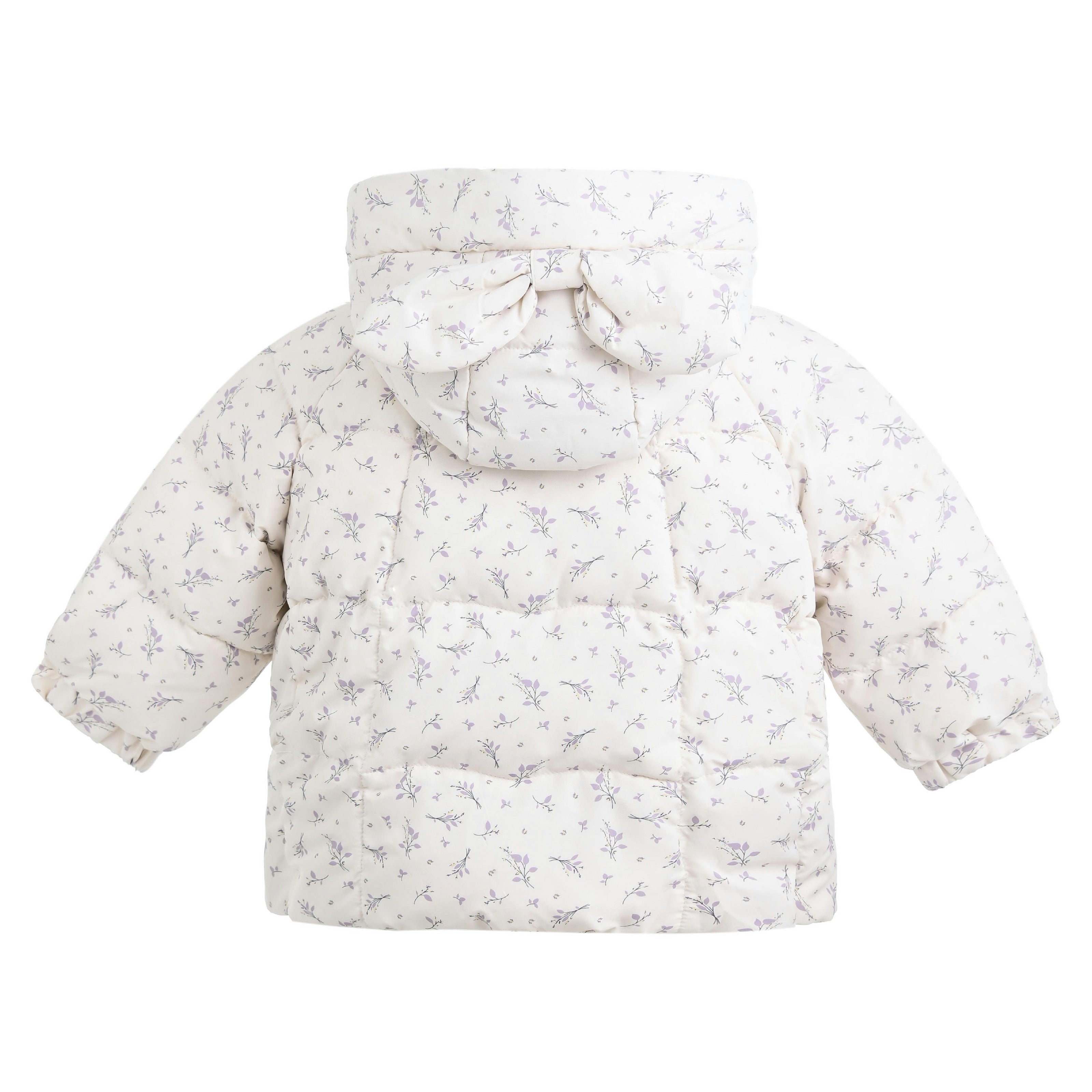 Cream Floral Hooded Jacket