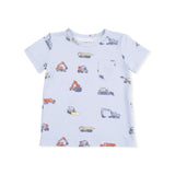 Construction Vehicles - Crew Neck Tee with Casual Short