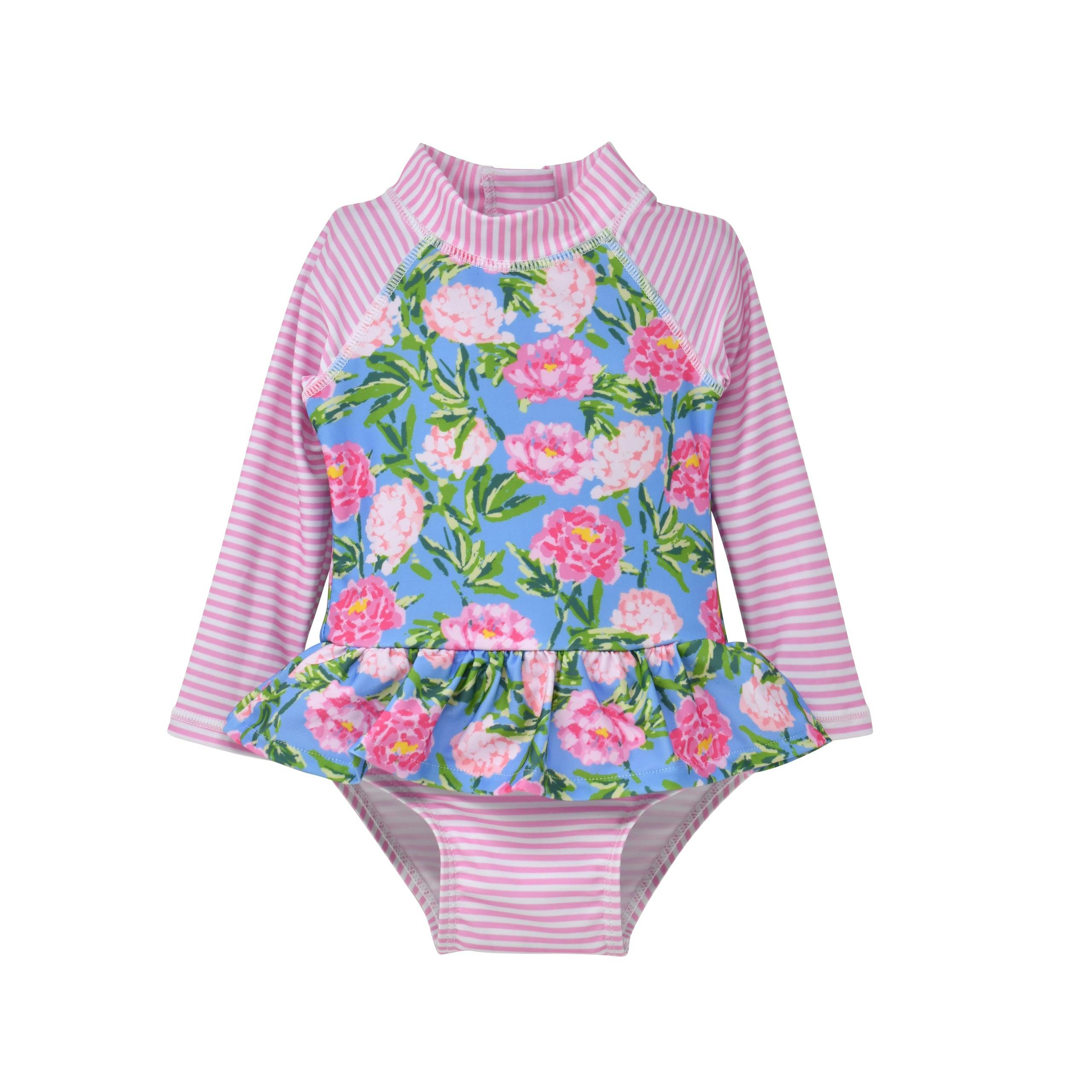 UPF 50+ Alissa Infant Ruffle Rash Guard Swimsuit