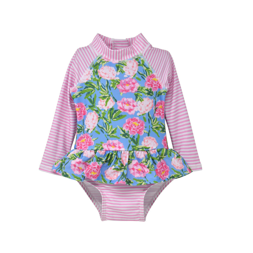 UPF 50+ Alissa Infant Ruffle Rash Guard Swimsuit