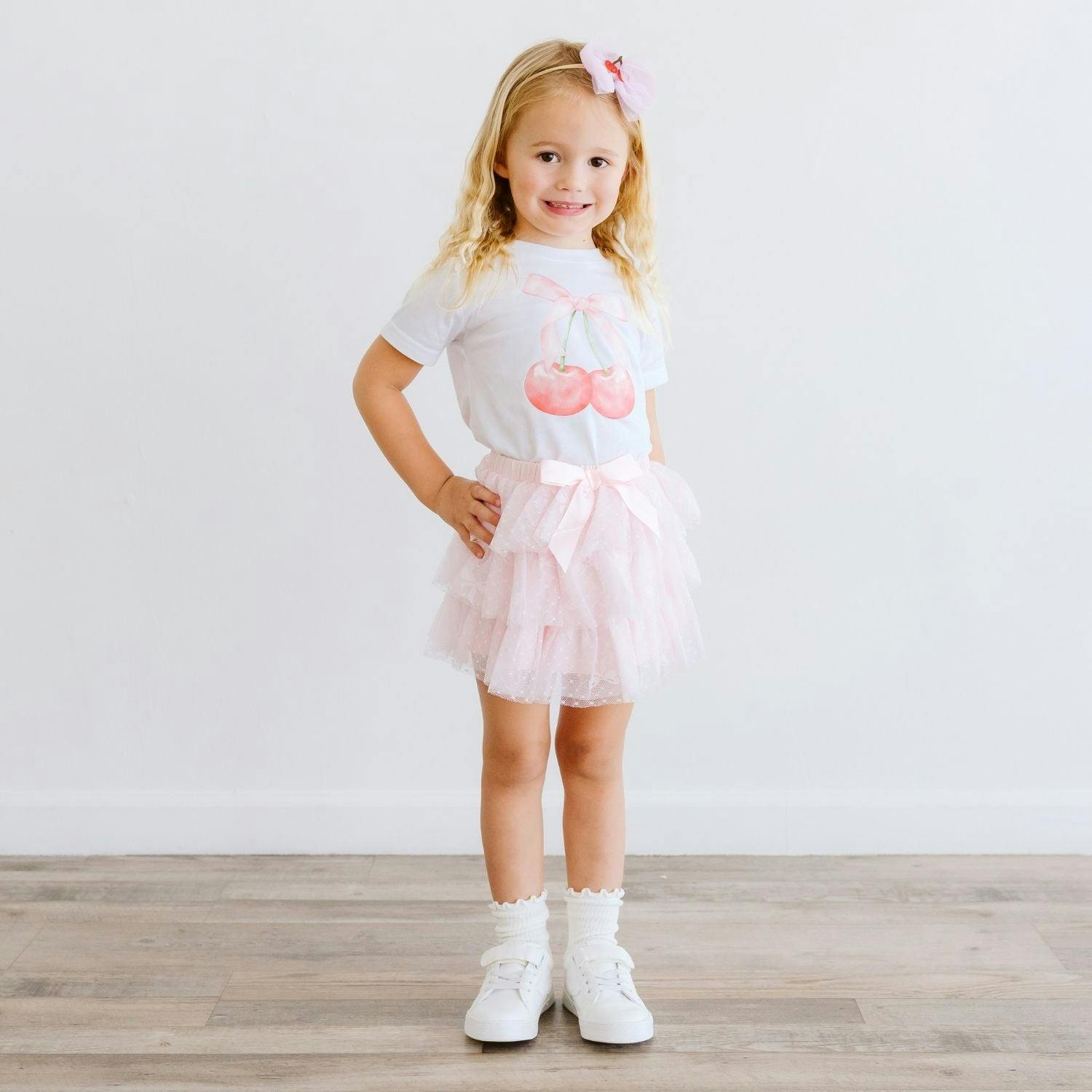 Cherry Tulle Bow Baby Headband