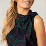 Organic Sleeveless Bow Neck Dress, Blue