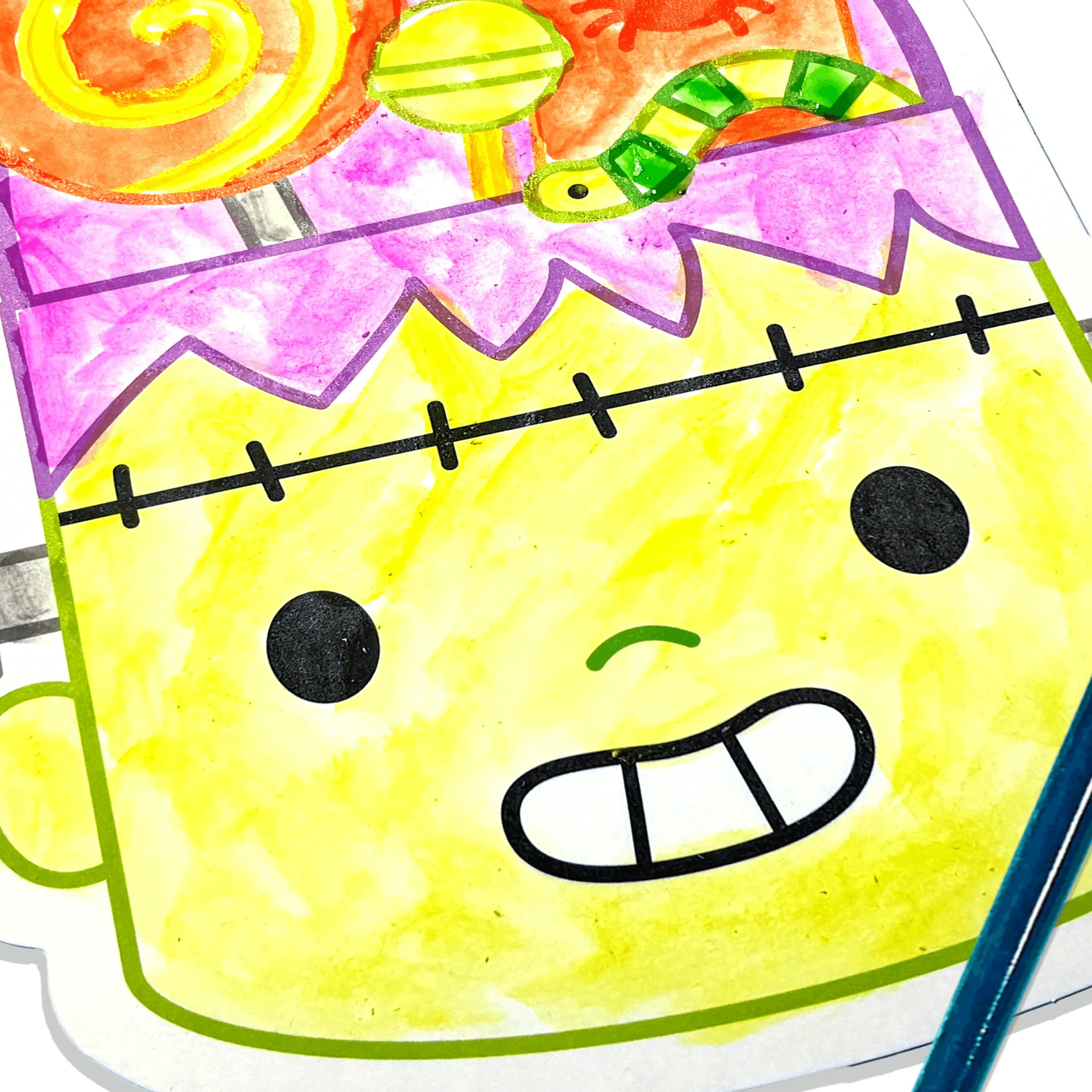 Playful Painters Easy Watercolor Painting Kit - Trick or Treat - 12 Cards 12 Palettes 1 Paintbrush